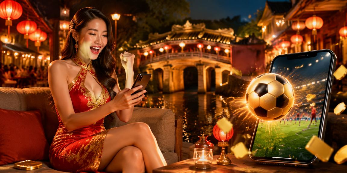 Người chơi theo dõi kết quả cá cược bóng đá tại chợ đêm Hội An